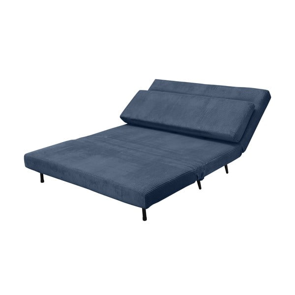 Divano letto in velluto a coste blu 140 cm Mallory - Støraa-image-4