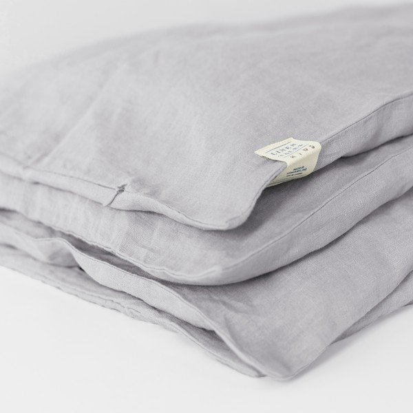 Biancheria da letto per bambini in lino grigio Nature, 140 x 200 cm Light Grey - Linen Tales-image-1