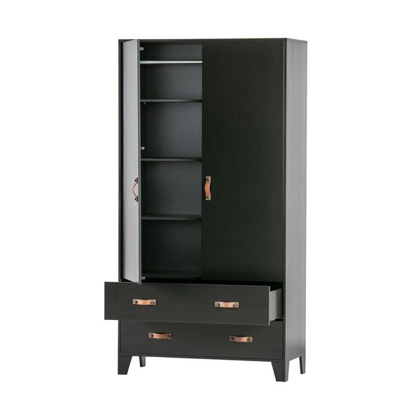Armadio in pino nero 94x180 cm Dian - WOOOD-image-3