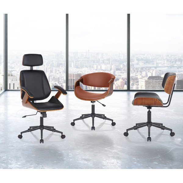 Sedia da ufficio nera in similpelle Visby – Tomasucci-image-1