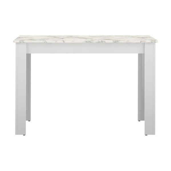 Tavolo da pranzo bianco con piano in marmo 110x70 cm Nice - TemaHome