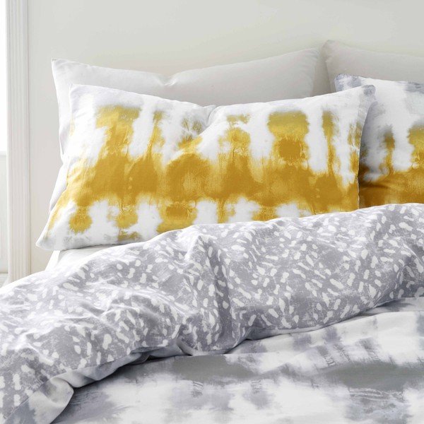 Biancheria da letto in cotone giallo-grigio 200x200 cm Hermosa - Pineapple Elephant-image-1