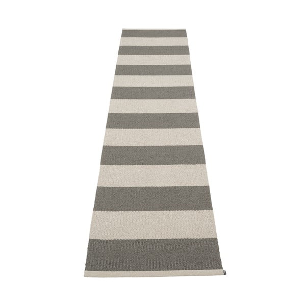 Passatoia da interno/esterno color antracite/color crema 70x300 cm Bob Charcoal Linen – Pappelina