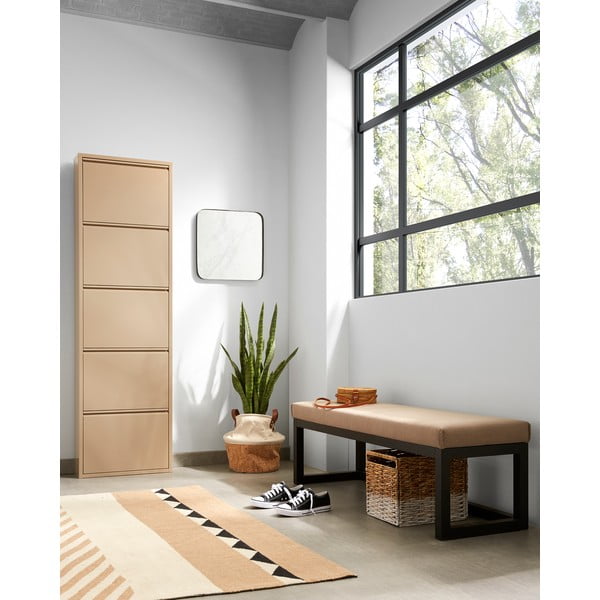 Contenitore in vimini con dettagli bianchi Woody - Kave Home-image-3