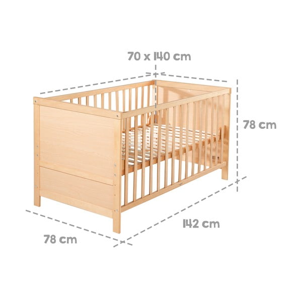 Lettino in colore naturale 70x140 cm - Roba-image-2