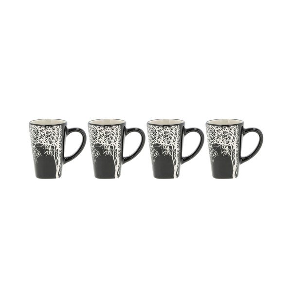 Set di 4 tazze da espresso in gres nero da 100 ml Hela - Villa Collection