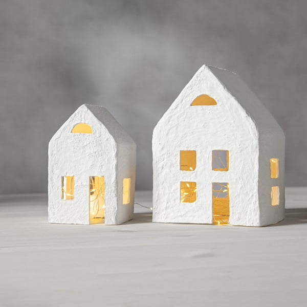 Decorazione luminosa natalizia bianca 2 pezzi Plain - Star Trading-image-2