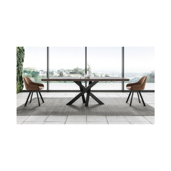 Sedia da pranzo grigio scuro con gambe bianche Brook - MESONICA-image-2