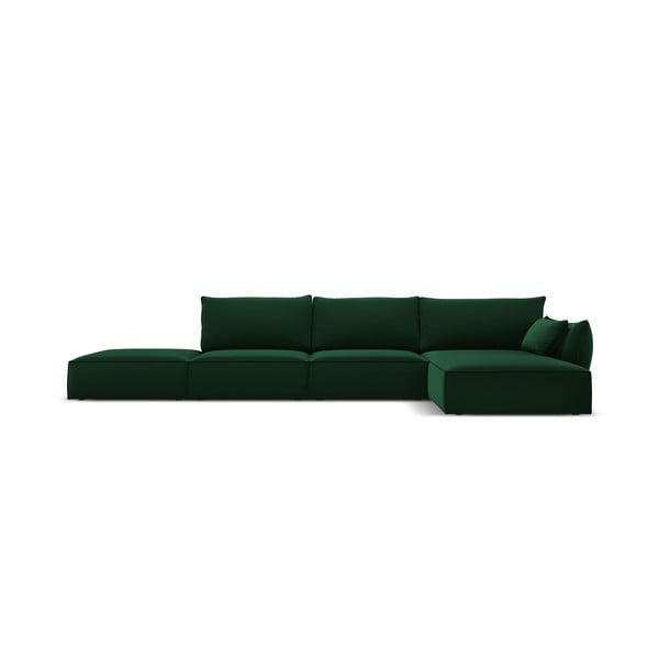 Divano angolare verde scuro (con penisola a destra/con chaise lounge) con rivestimento in velluto Vanda – Mazzini Sofas
