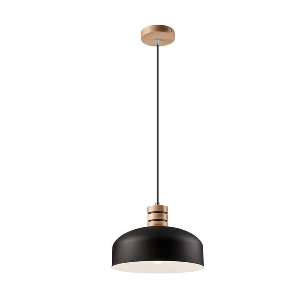 Lampadario nero con paralume in metallo ø 30 cm Cosmo – LAMKUR