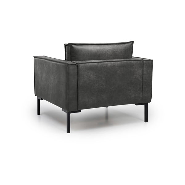 Poltrona in similpelle grigio scuro Rate - Scandic-image-3