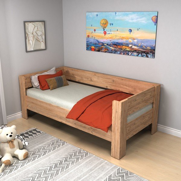 Letto singolo in colore naturale 90x190 cm Malina - Kalune Design-image-3