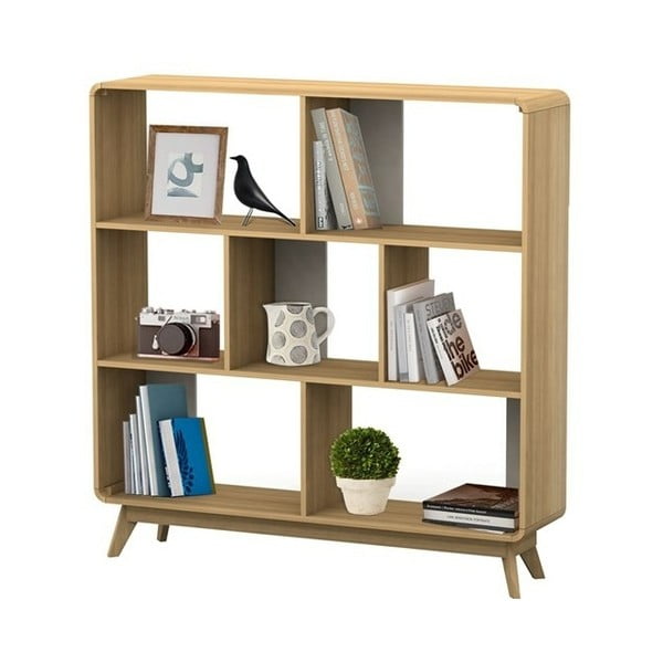 Libreria effetto rovere 122x126 cm Caitlin - Støraa-image-3