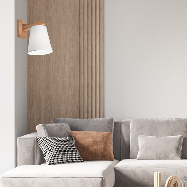 Lampada da parete bianca/marrone ø 16 cm Andreas – LAMKUR-image-1