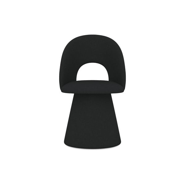 Sedia da pranzo nera in imbottito Kalo – Makamii-image-1