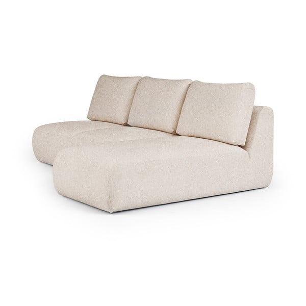 Divano angolare color crema (con penisola a destra e chaise lounge) rivestito in bouclé Mirel – Rodier-image-2