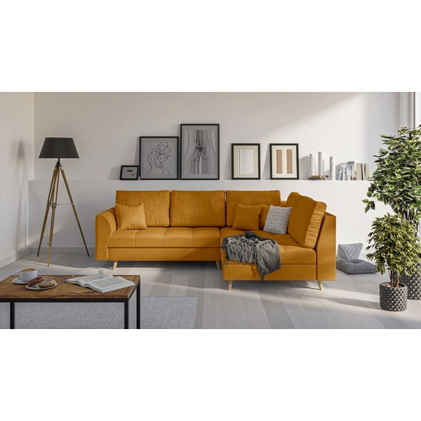 Divano angolare (angolo destro) in colore senape Ariella - Ropez-image-2