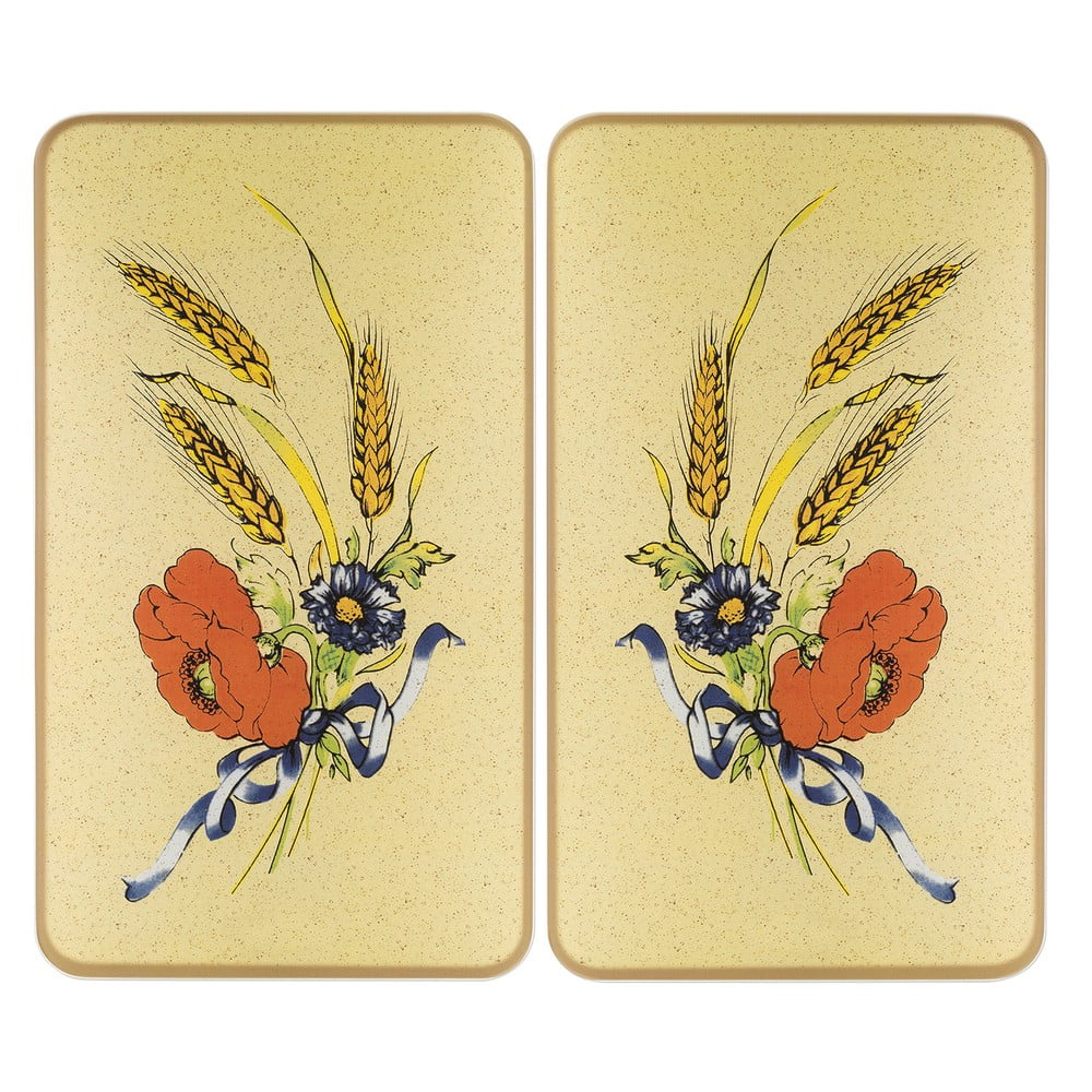 Set di 2 coperchi per stufe in vetro temperato 52x30 cm Corn-Flowers - Maximex | Coperture per piani cottura
