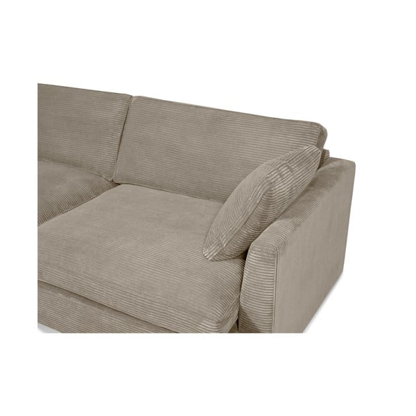 Divano in velluto a coste beige 266 cm Mobby - Scandic-image-1