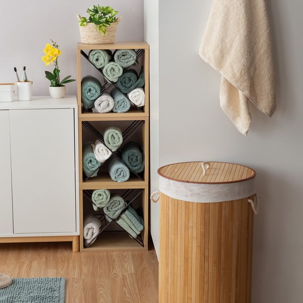 Cesto per la biancheria in bambù rotondo - Compactor-image-3