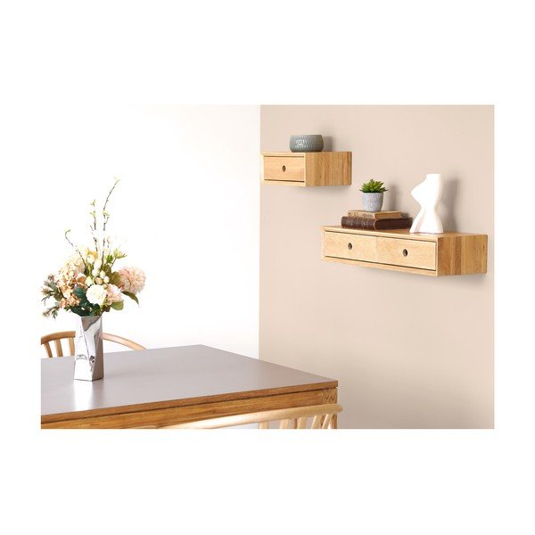 Mensola colore naturale chiaro in rovere massiccio 80 cm Luzern – House Nordic-image-3
