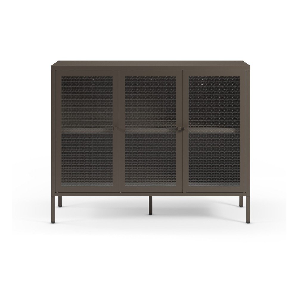 Vetrina grigia in metallo 121x90x40 cm Layna – Marckeric | Vetrine