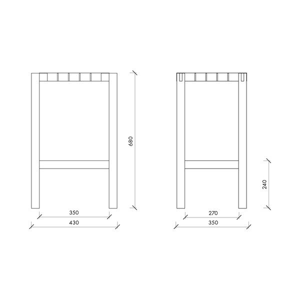 Sedia da bar marrone in rovere massiccio (altezza della seduta 68 cm) Toli – noo.ma-image-4