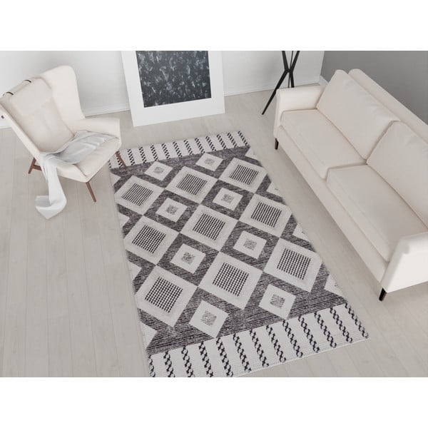 Tappeto lavabile grigio 150x80 cm - Vitaus-image-1