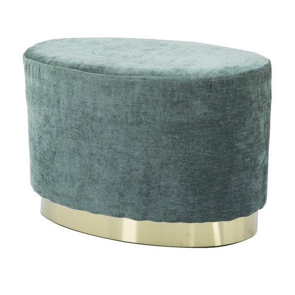 Pouf verde menta con base dorata Ovale - Mauro Ferretti-image-3