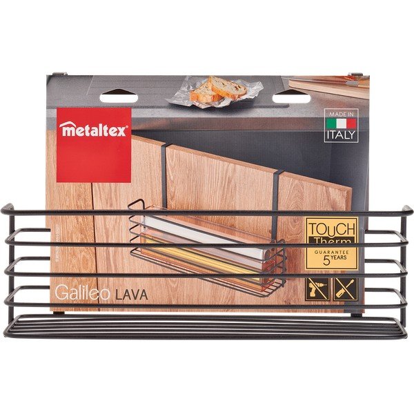 Scaffale da cucina sospeso in metallo nero Lava Large Galileo - Metaltex-image-3