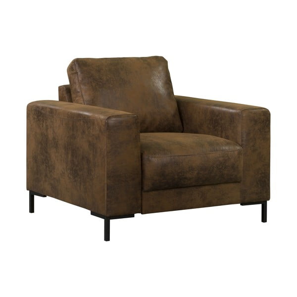 Poltrona marrone con rivestimento in finta pelle Lofty Lilly – Miuform