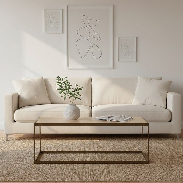 Tavolino da salotto marrone/di colore naturale con piano effetto rovere 40x120 cm Grenoble – Premier Housewares-image-1