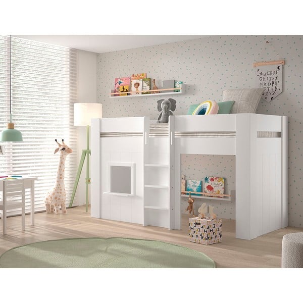 Letto rialzato in pino bianco 90x200 cm RENO - Vipack-image-2