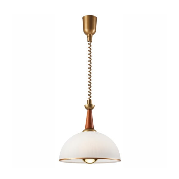 Lampadario di colore marrone-oro con paralume in vetro ø 30 cm Ciara - LAMKUR