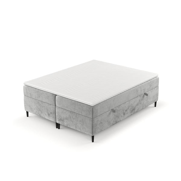 Letto boxspring grigio con contenitore 200x200 cm Araya - Maison de Rêve