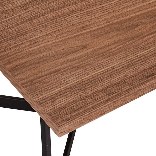 Tavolino marrone in legno di noce decorato, 140 x 80 cm Tokyo - Furnhouse-image-4