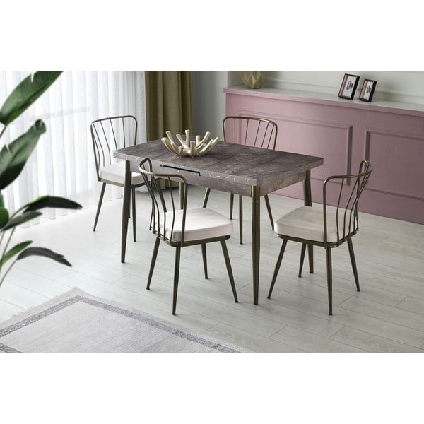 Sedie da pranzo in metallo grigio in un set di 2 Yildiz - Kalune Design-image-1