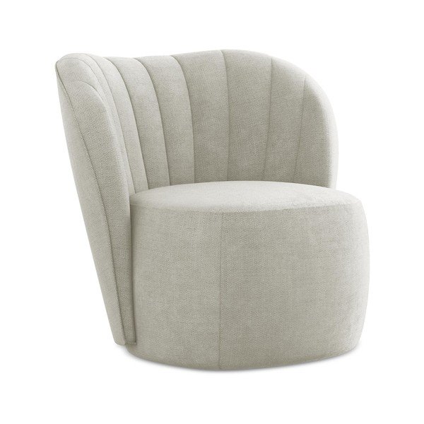 Poltrona color crema con rivestimento in ciniglia Keloa – Makamii