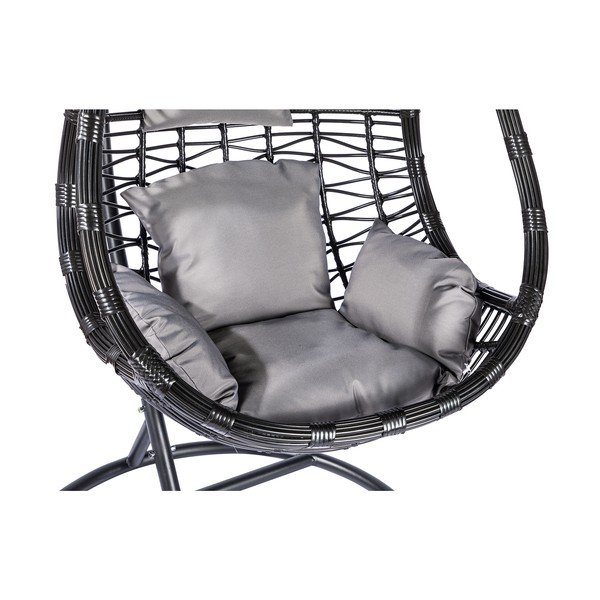 Poltrona sospesa grigio scuro in rattan artificiale Tahiti - Bonami Selection-image-4
