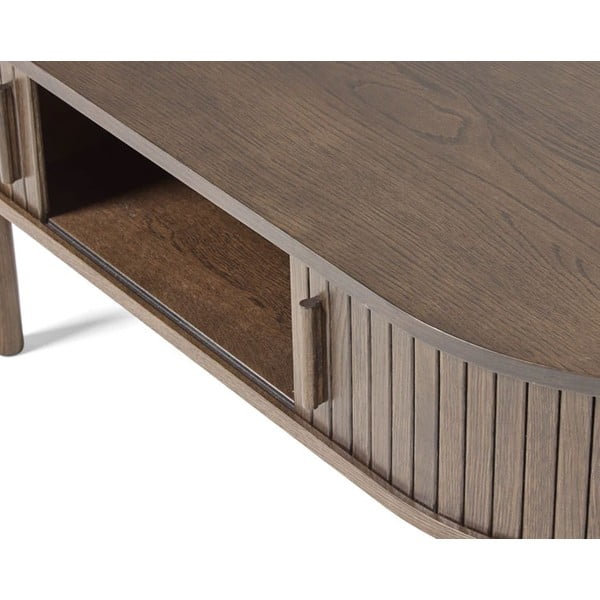 Tavolino da salotto colore naturale scuro effetto rovere 60x120 cm Meta – Unique Furniture-image-4