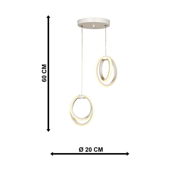 Lampadario LED bianco in metallo ø 20 cm Sezen – Squid Lighting-image-4