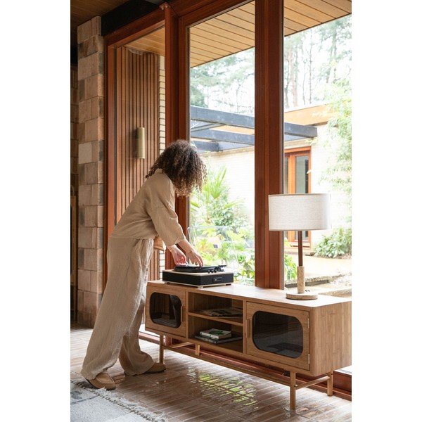 Mobile TV di colore naturale in bambù 150x55x40 cm Caroun – Dutchbone-image-4