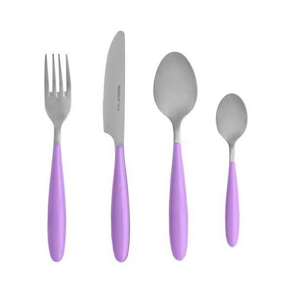 4dílný set příborů s fialovou rukojetí Brandani Ginger