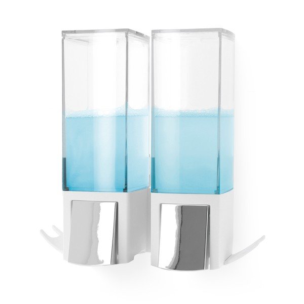 Dispenser doppio per sapone autobloccante a parete bianco Clevek Dispenser doppio Clever - Compactor