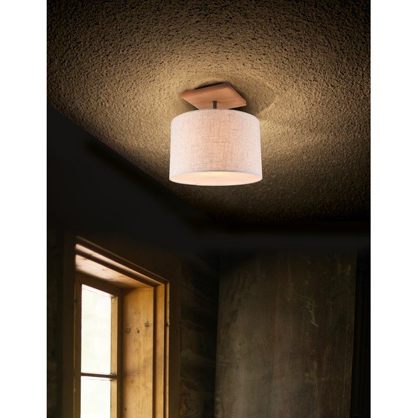 Apparecchio da soffitto grigio chiaro con paralume in tessuto Elmau - Trio-image-1