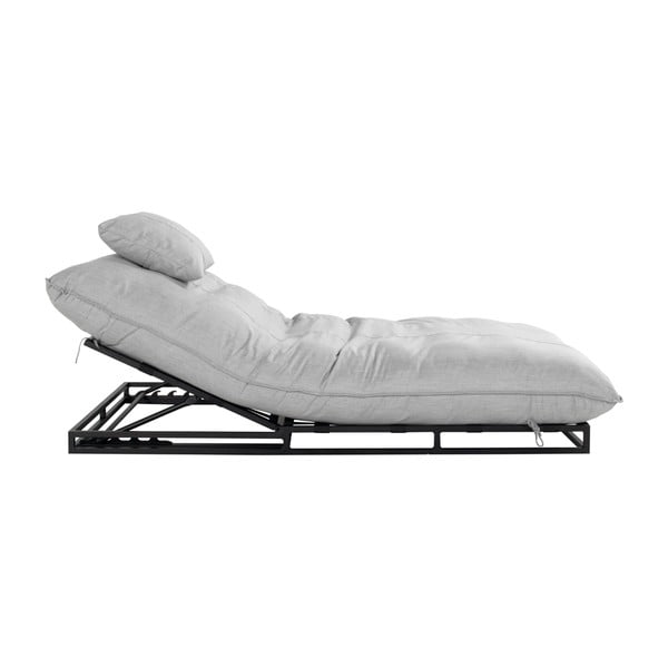 Lettino da giardino imbottito in metallo grigio chiaro Emma - Hartman-image-3