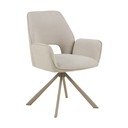 Sedia da pranzo beige in imbottito con braccioli Graham – Actona
