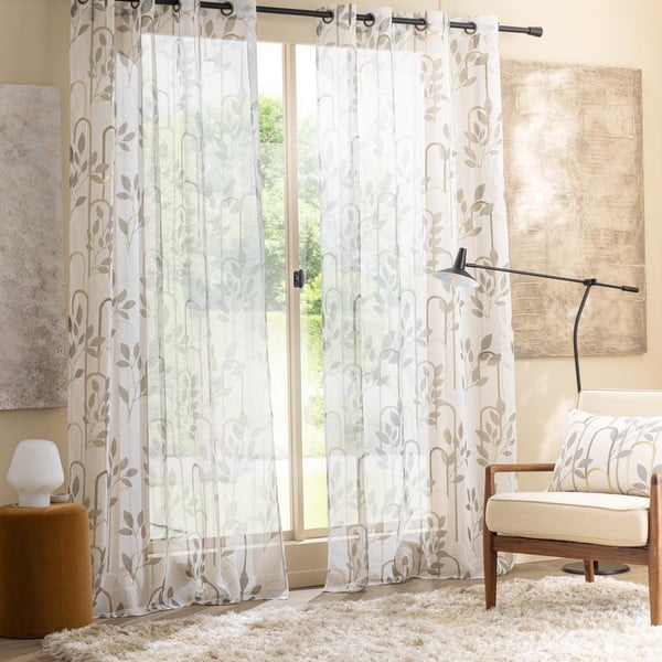 Tenda sottile grigia in voile 140x240 cm Roseris – douceur d'intérieur-image-1