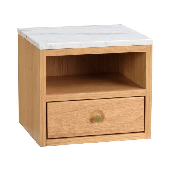 Comodino con piano in marmo di colore naturale Whitmore - Rowico-image-2