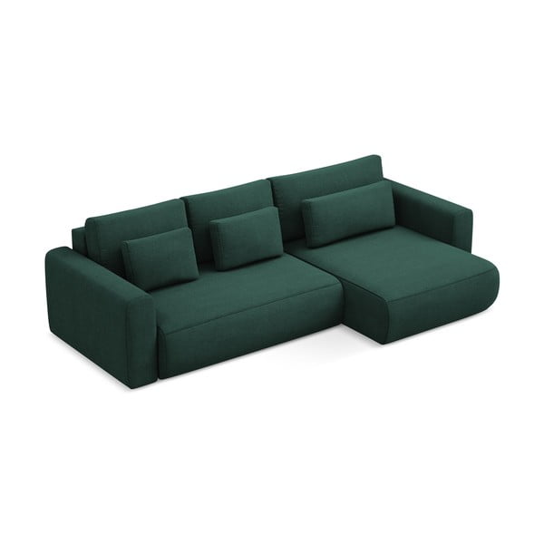 Divano angolare verde allungabile/con contenitore (con penisola a destra/con chaise lounge) Kapua – Makamii-image-2